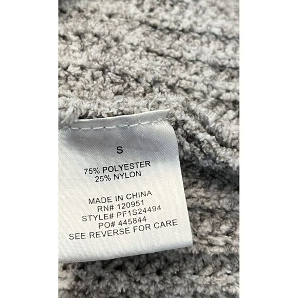 Pink Rose Ladies Small Soft Sweater Cable Knit Light Gray V-neck Oversized Crop - Picture 5 of 5